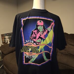 AC/DC Graphic Tee with Neon Design